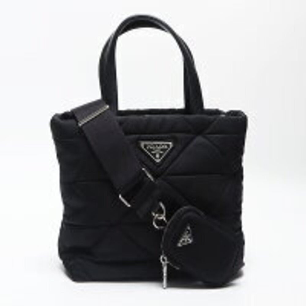 Prada Padent Triangle Logo Handbag Clutch Black - Picture 2 of 13